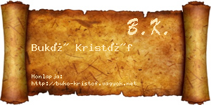 Bukó Kristóf névjegykártya