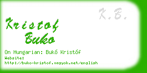 kristof buko business card