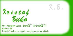 kristof buko business card